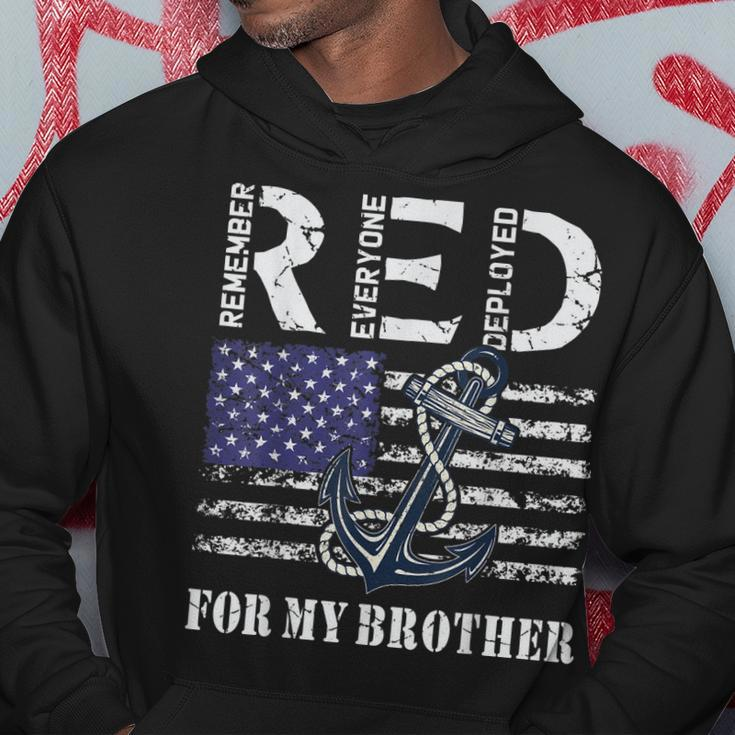 Red Friday For My Brother Deployed Navy Soldier Us Flag Gift Hoodie Unique Gifts