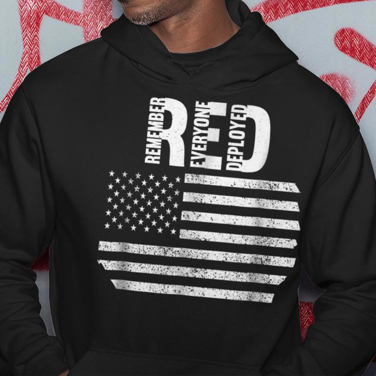 Red Remember Everyone Deployed Usa Military Veterans Hoodie Unique Gifts