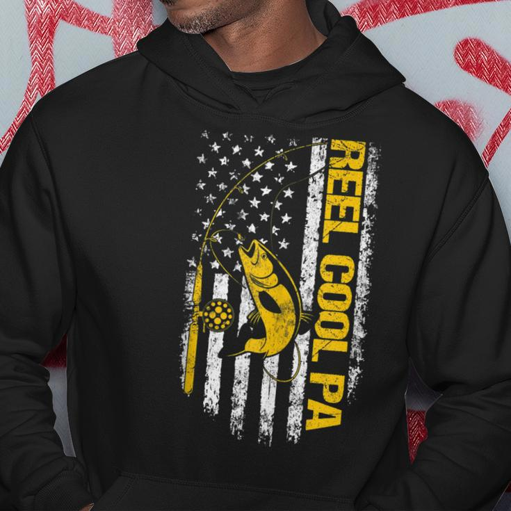 Reel Cool Pa Fishing Dad Joke Usa Flag Fathers Day Hoodie Personalized Gifts