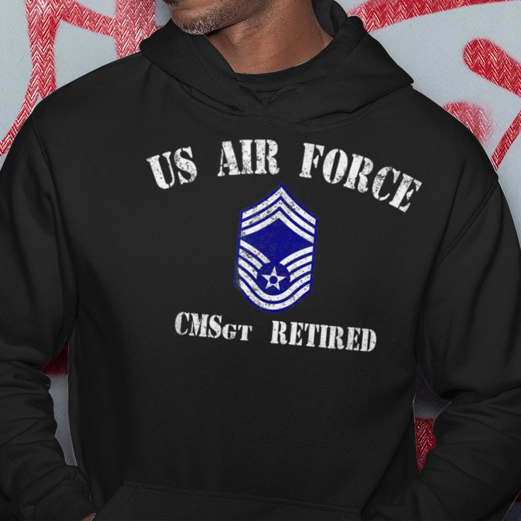 Retired Air Force Chief Master Sergeant Military Veteran Men Hoodie Graphic Print Hooded Sweatshirt Funny Gifts
