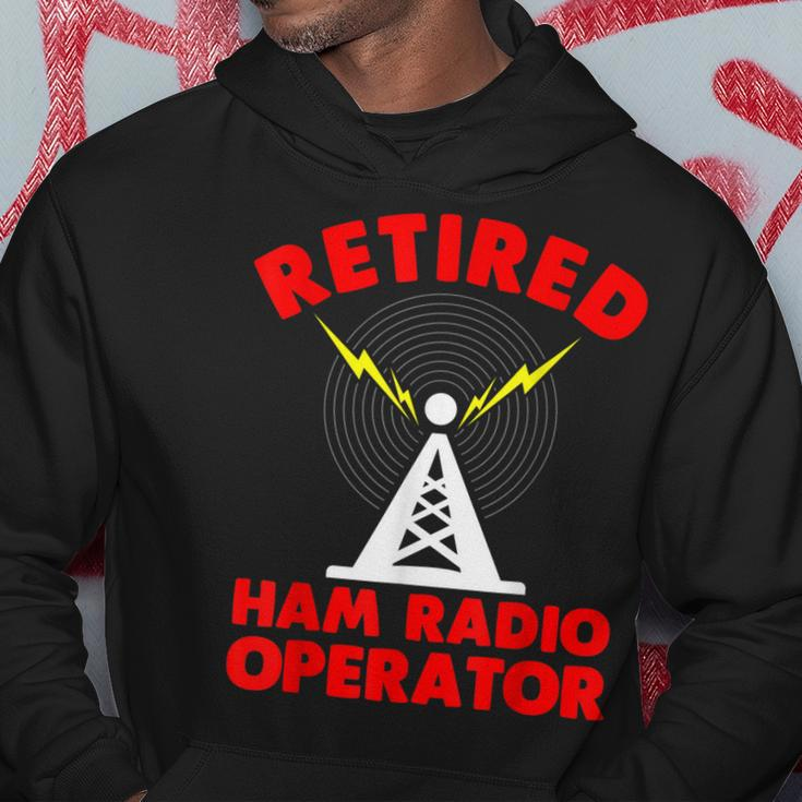 Retired Ham Radio Operator Father Radio Tower Humor Hoodie Unique Gifts