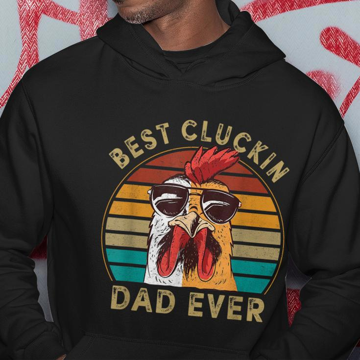Retro Best Cluckin Dad Ever Chicken Dad Rooster Father V2 Hoodie Unique Gifts