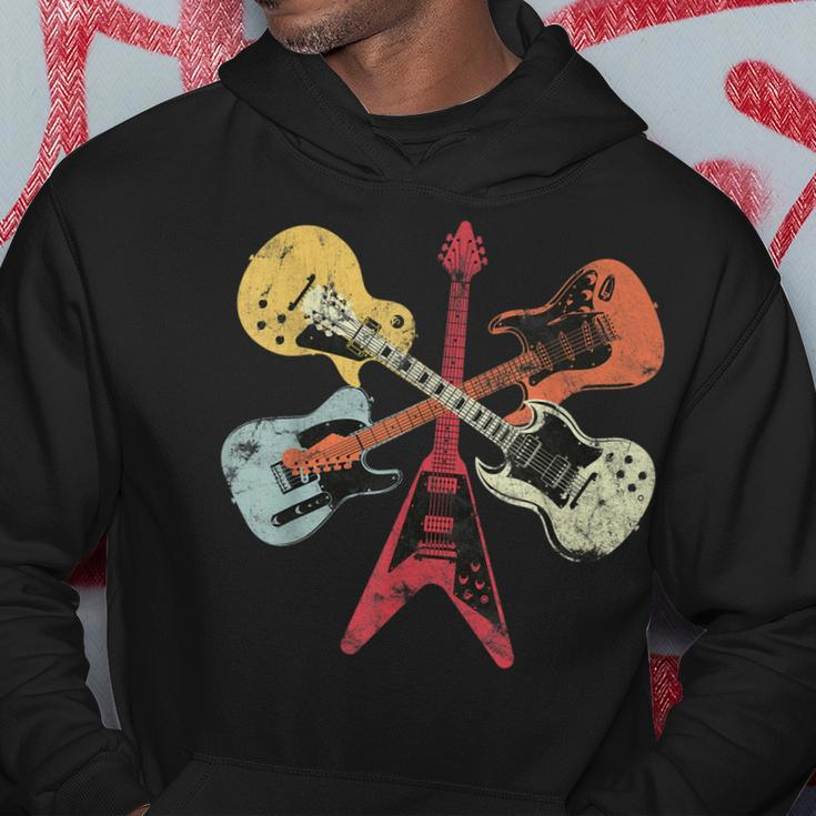 Retro Distressed Guitar Collection Rock Music Fan Guitarist Hoodie Unique Gifts