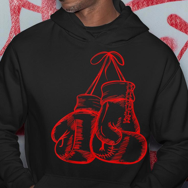 Retro Love Red Boxing Gloves Gifts Boxer Gift Hoodie Funny Gifts
