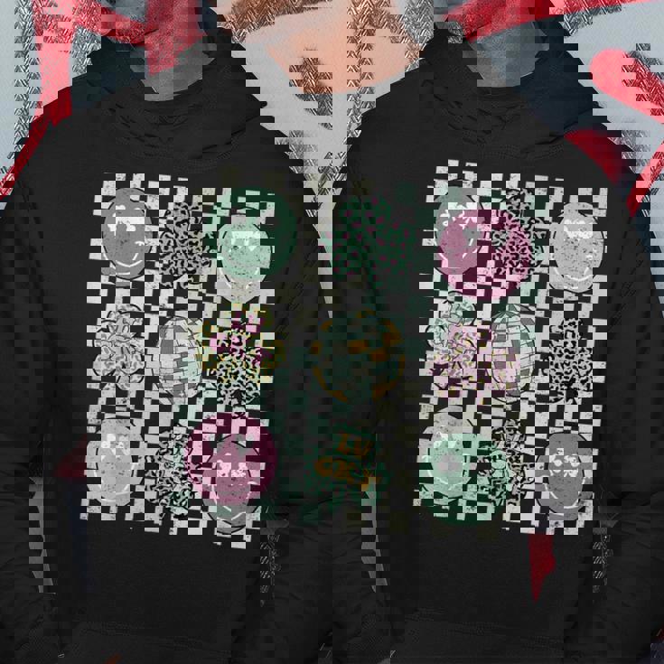 Retro Patricks Day Smile Face Clover Irish Shamrock Hippie Hoodie Unique Gifts