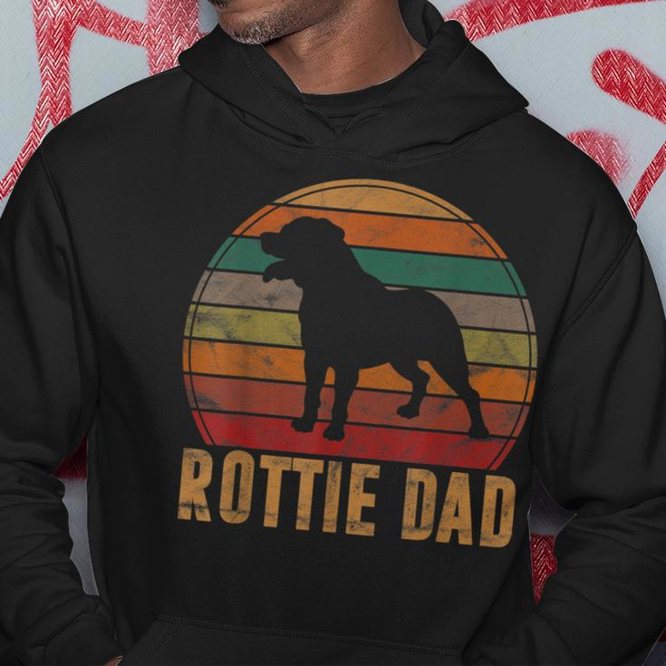 Retro Rottweiler Dad Gift Rott Dog Owner Pet Rottie Father Hoodie Funny Gifts