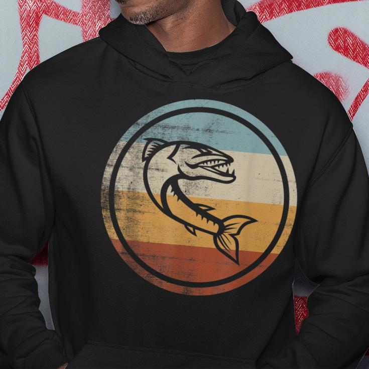 Retro Vintage Angeln Fischen Großer Barrakuda Hoodie Lustige Geschenke