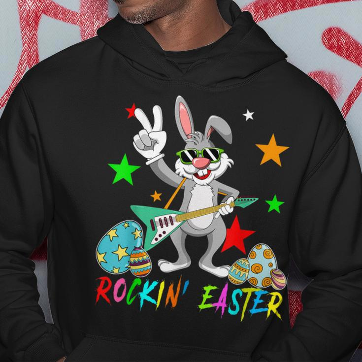 Rockin Easter Bunny Sunglasses Playing Guitar Guitarist Hoodie Unique Gifts