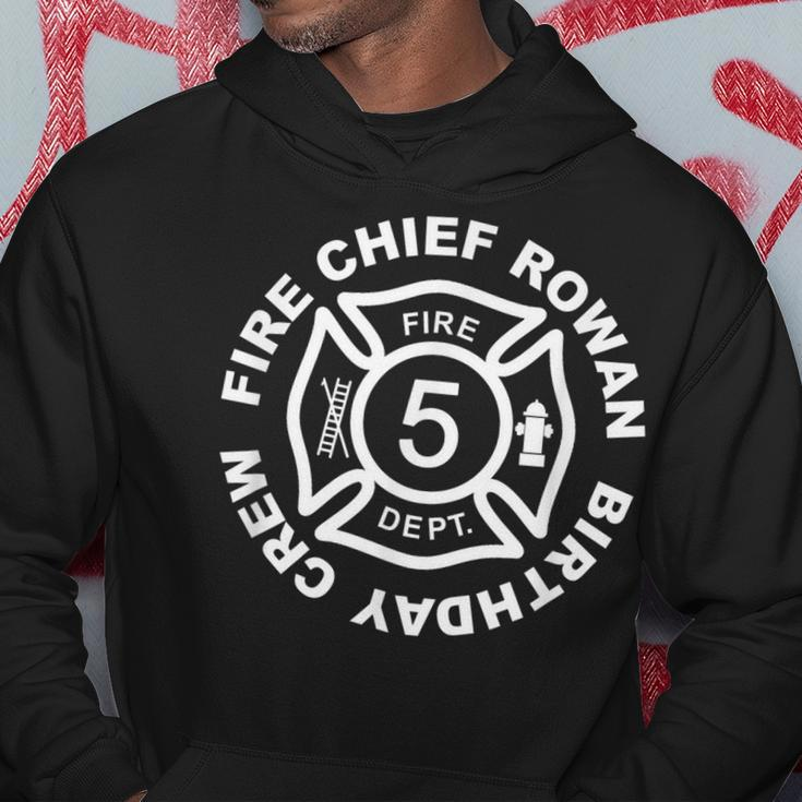 Rowan Fire Chief Bday Crew Fire Fighter 5Th Birth Fire Dept Hoodie Funny Gifts