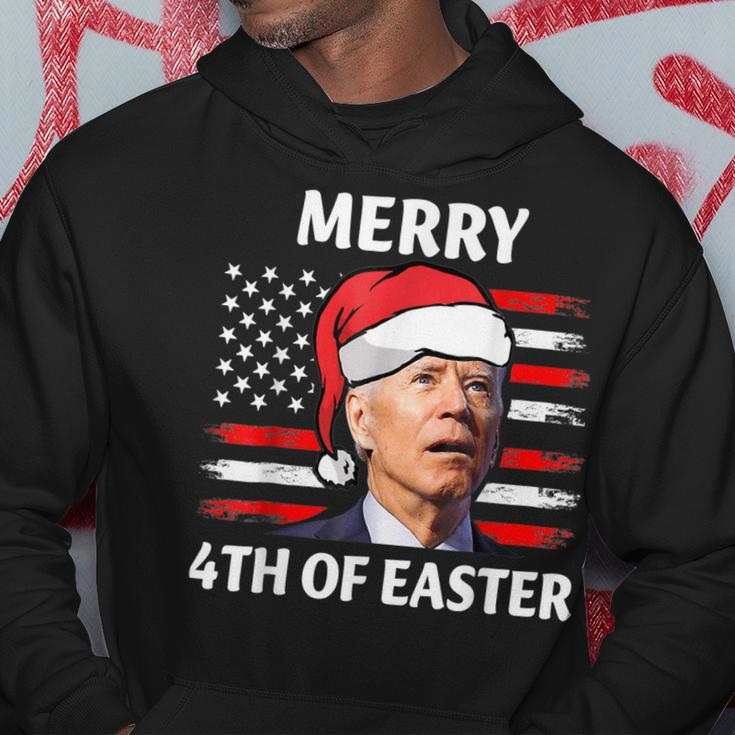 Santa Joe Biden Confused Happy Easter Christmas America Flag V11 Men Hoodie Graphic Print Hooded Sweatshirt Funny Gifts