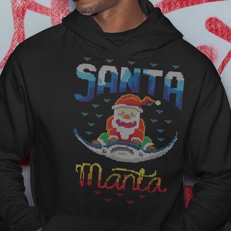 Santa Manta Claus Angeln Fischangler Hässlicher Weihnachts Hoodie Lustige Geschenke
