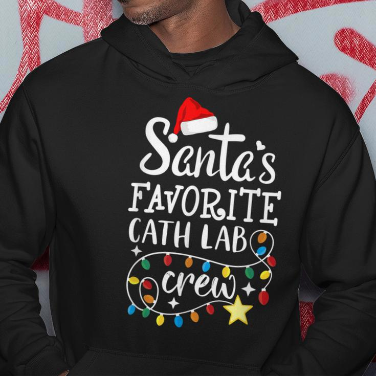 Santas Favorite Cath Lab Crew Christmas Cath Laboratory Men Hoodie Graphic Print Hooded Sweatshirt Funny Gifts