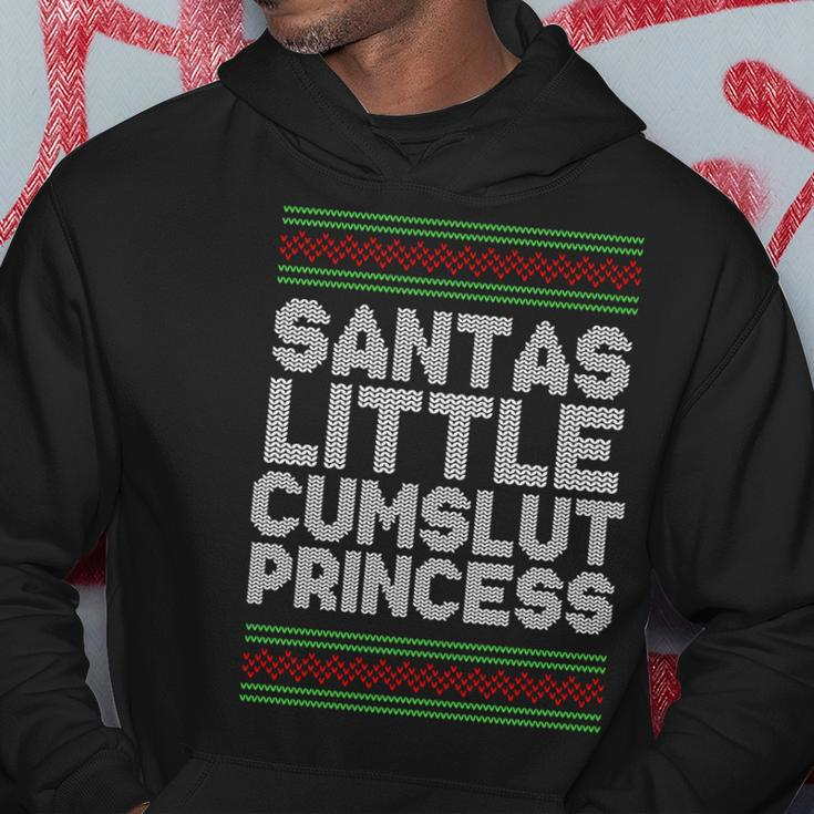 Santas Little Cumslut Princess Xmas Ugly Sweater Hoodie Unique Gifts