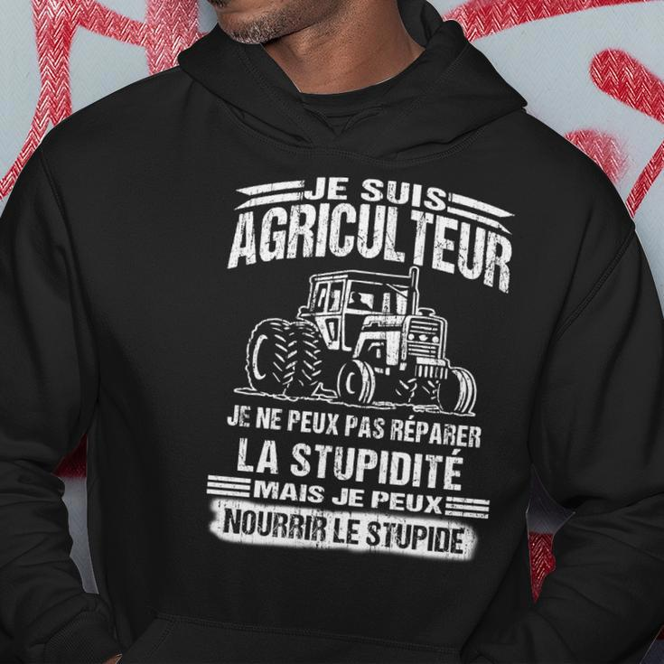 Schwarzes Hoodie mit Je suis Agriculteur, Traktor-Design für Landwirte Lustige Geschenke