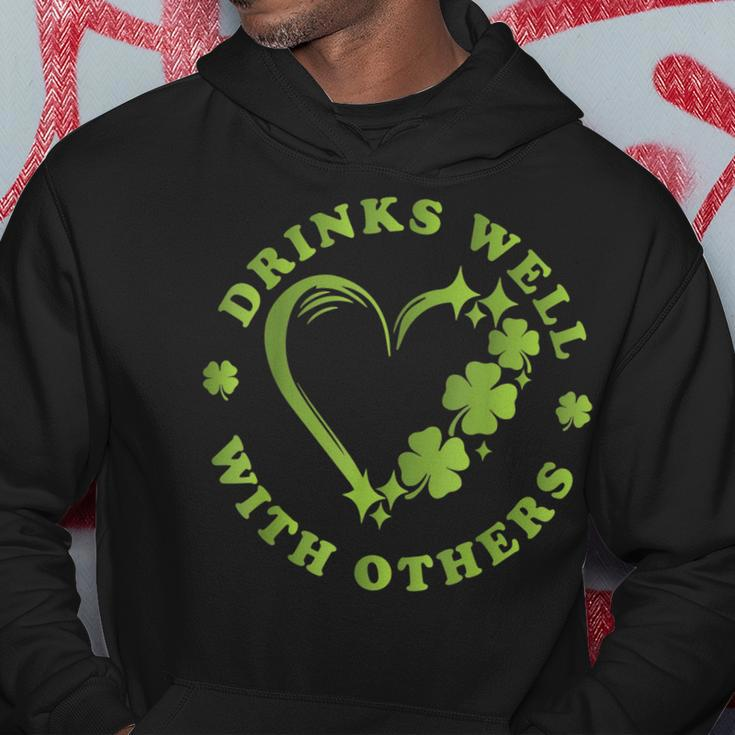 Shamrock Drinks Well With Others St Patricks Day Fun Party Hoodie Unique Gifts