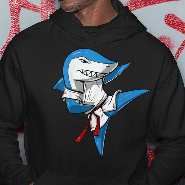 Shark Karate Martial Arts Kickboxing Jiu-Jitsu Taekwondo Men Hoodie Graphic Print Hooded Sweatshirt Personalized Gifts