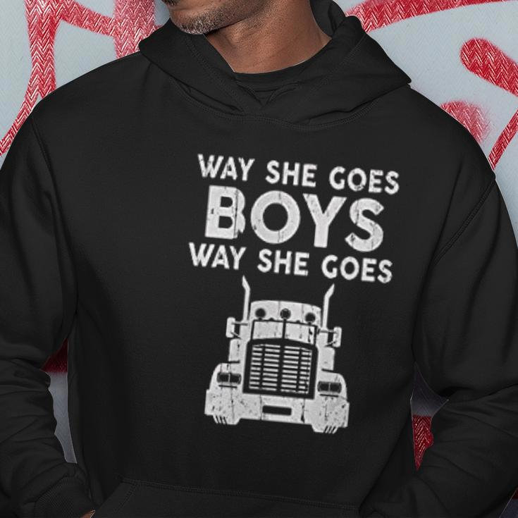 Way She Goes Boys Way She Goes Truck Trucker Men Hoodie Personalized Gifts