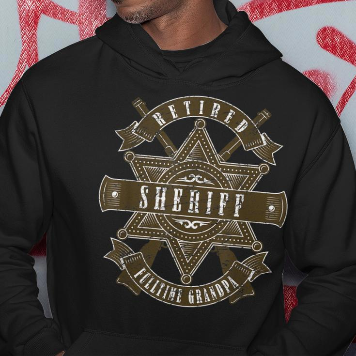 Sheriff Retired Grandpa Distressed Old Western Design Hoodie Unique Gifts
