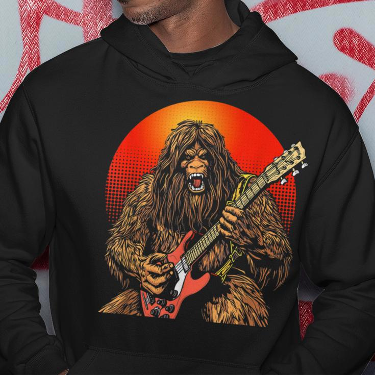 Shredsquatch Bigfoot Heavy Metal Electric Guitar Rock & Roll Hoodie Unique Gifts