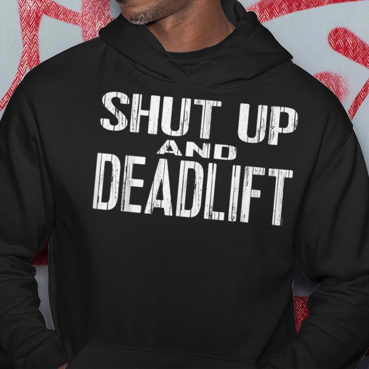 Shut Up And Deadlift Powerlifting And Weightlifting Gear Hoodie Funny Gifts