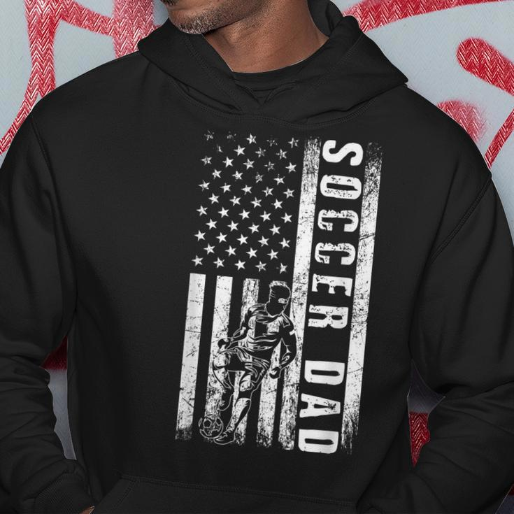 Soccer Dad Usa Flag Soccer Team Fan Daddy Fathers Day Hoodie Funny Gifts