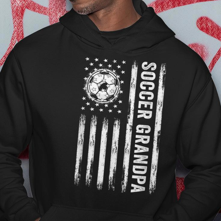 Soccer Grandpa American Flag Proud Grandpa Fathers Day Mens Hoodie Personalized Gifts