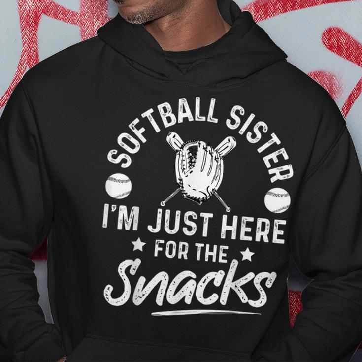 Softball Sister Im Just Here For The Snacks Retro Softball Hoodie Unique Gifts