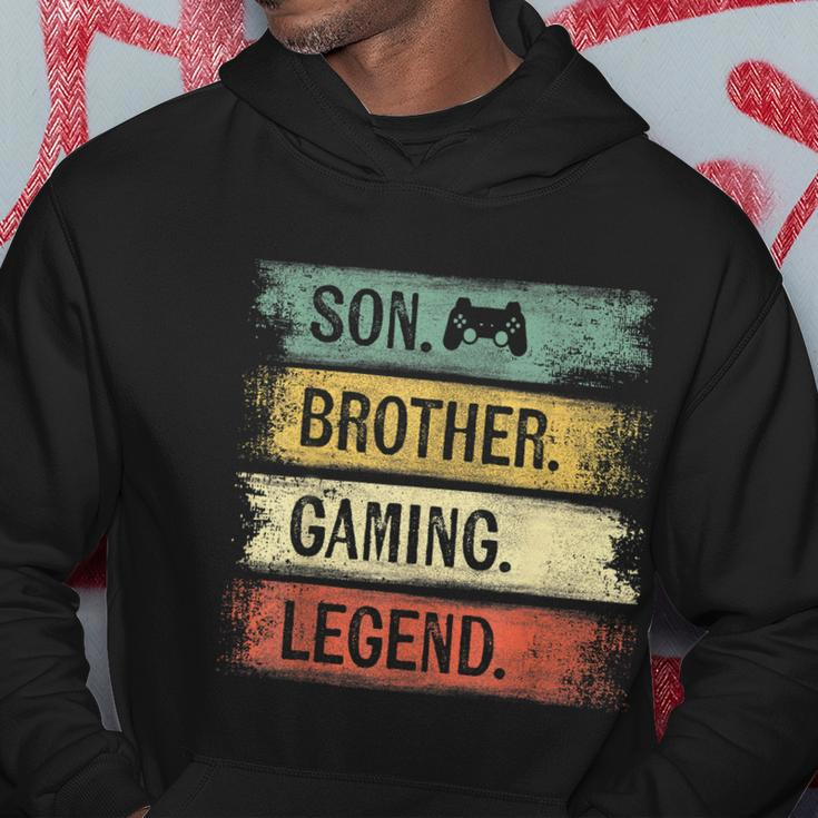 Son Brother Gaming Legend Vintage Gift For Gamer Teen Boys Hoodie Unique Gifts