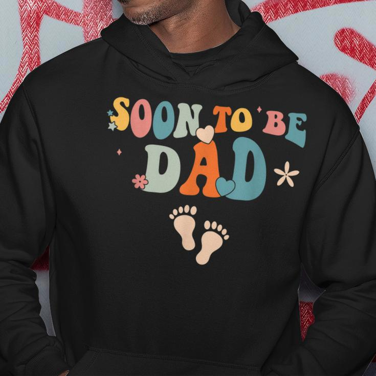 Soon To Be Dad Pregnancy Announcement Retro Groovy Funny Hoodie Funny Gifts