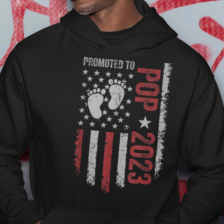 Soon To Be Pop New Dad Promoted To Daddy 2023 Hoodie Funny Gifts