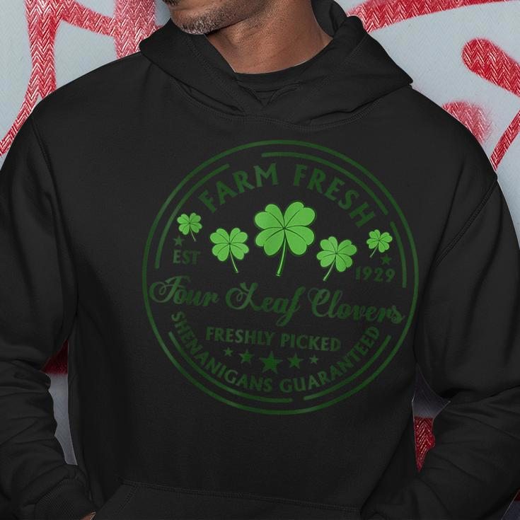 St Patricks Day Farm Fresh Four Leaf Clovers Hoodie Funny Gifts