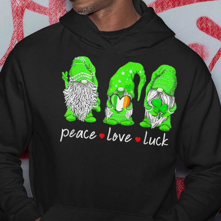 St Patricks Day Gnome Peace Love Luck Heart Shamrock Funny Hoodie Personalized Gifts