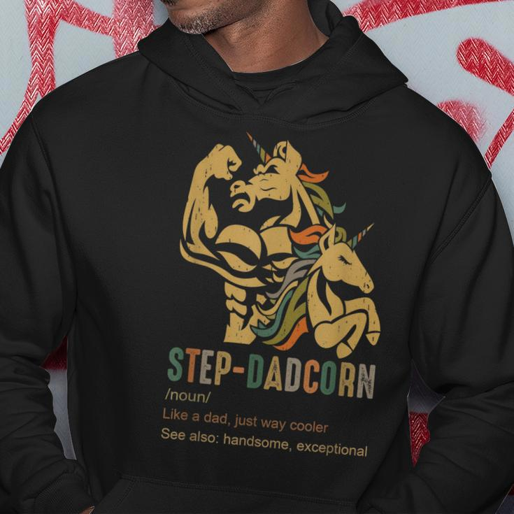 Stepdadcorn Step Dad Unicorn Cooler Fathers Day Mens Hoodie Unique Gifts