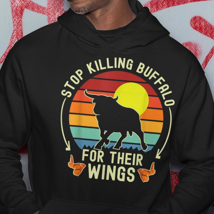 Stop Killing Buffalo For Their Wings Fake Protest Sign Funny Hoodie Unique Gifts