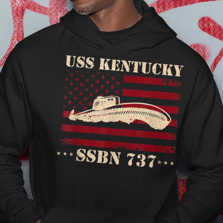 Submarine Uss Kentucky Ssbn737 Veteran Us Flag Submariner Hoodie Funny Gifts
