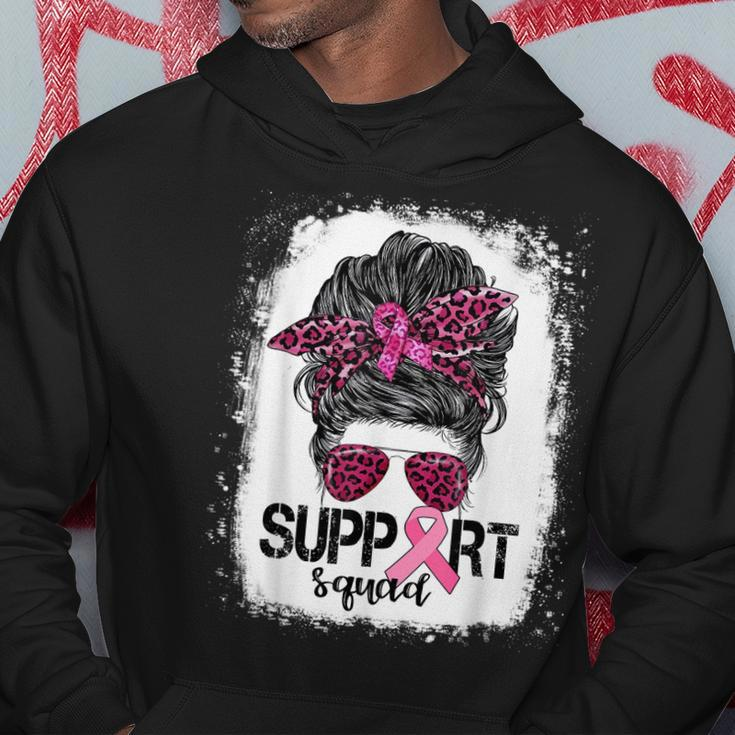 Support Squad Messy Bun Pink Warrior Breast Cancer Awareness V2 Hoodie Unique Gifts