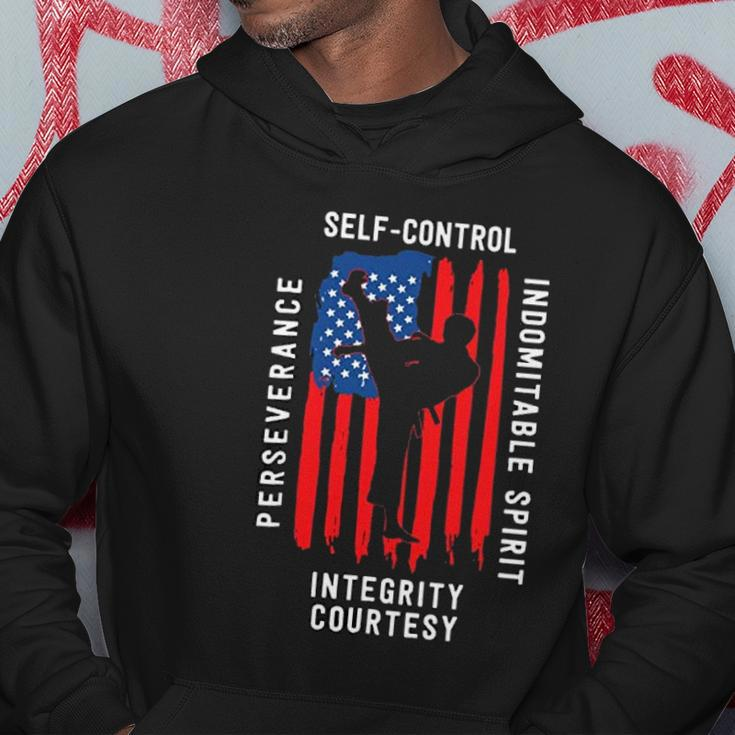 Taekwondo Self Control Indomitable Spirit Intergrity Courtesy Perseverance Men Hoodie Personalized Gifts