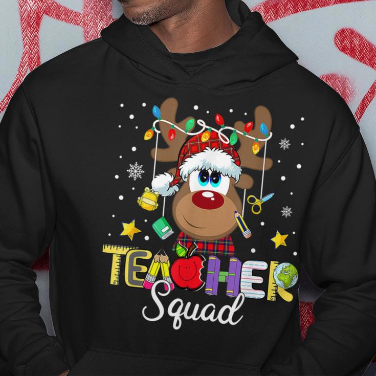 Teacher Squad Reindeer Funny Teacher Christmas Xmas Matching V4 Men Hoodie Graphic Print Hooded Sweatshirt Personalized Gifts