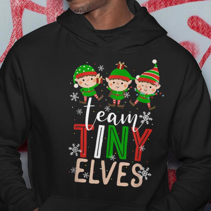 Team Tiny Elves Xmas Scrub Top Nurses Nicu Nurse Christmas Men Hoodie Graphic Print Hooded Sweatshirt Funny Gifts