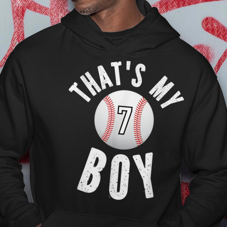 Thats My Boy Baseball Jersey Number 7 Vintage Mom Dad Hoodie Funny Gifts