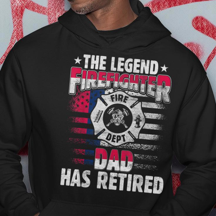 The Legend Firefighter Dad Has Retired Funny Retired Dad Hoodie Funny Gifts