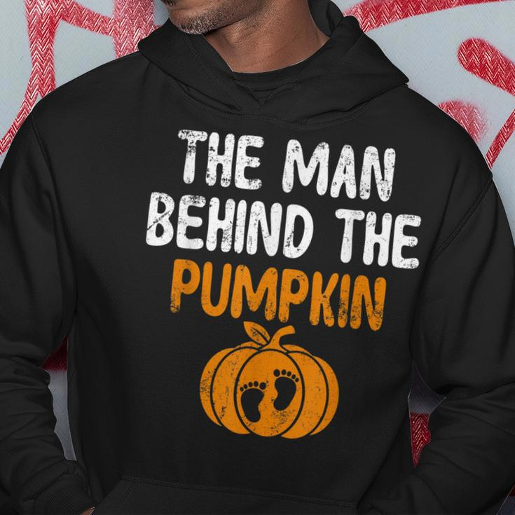 The Man Behind The Pumpkin Pregnancy Halloween New Dad Hoodie Unique Gifts