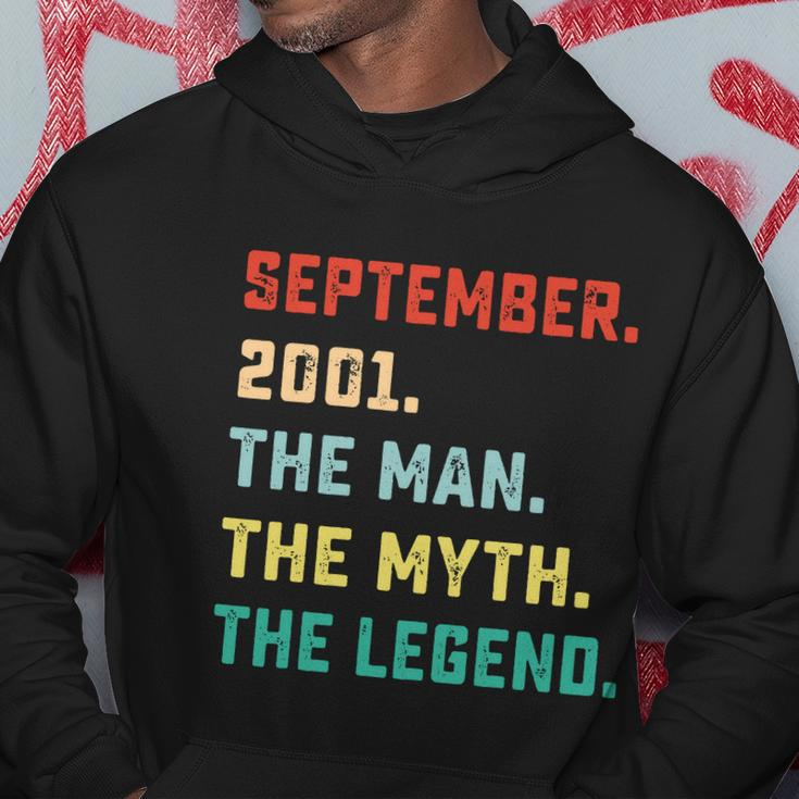 The Man Myth Legend September 2001 Birthday Gift 18 Yr Old Hoodie Unique Gifts