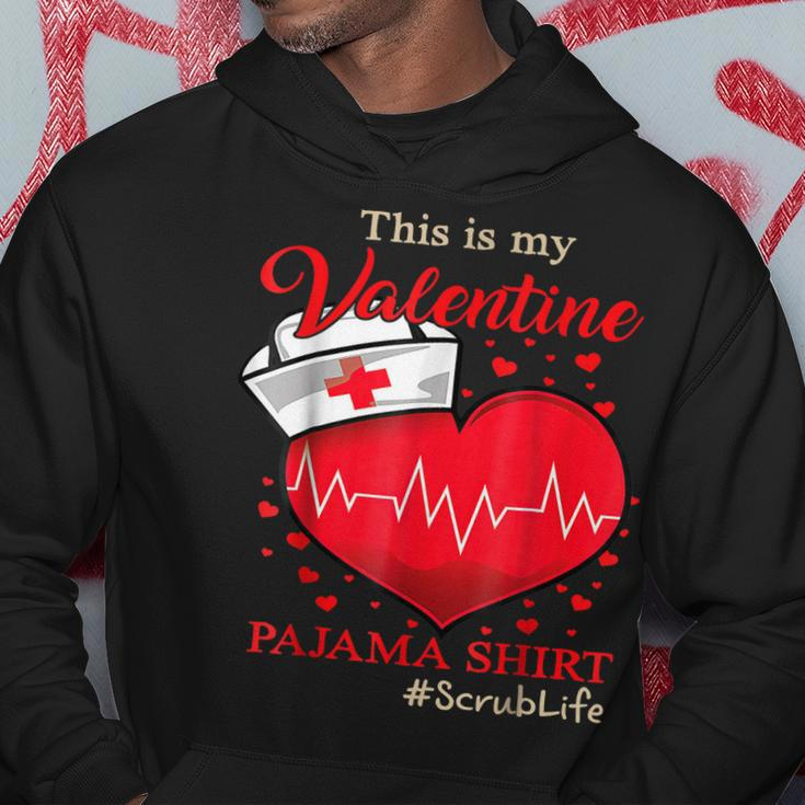 This Is My Valentine Nurse Cute Love Hearts Valentines Day Men Hoodie Graphic Print Hooded Sweatshirt Funny Gifts