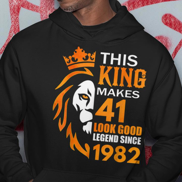 This King Makes 41 Look Good Legend Since 1982 Hoodie Unique Gifts