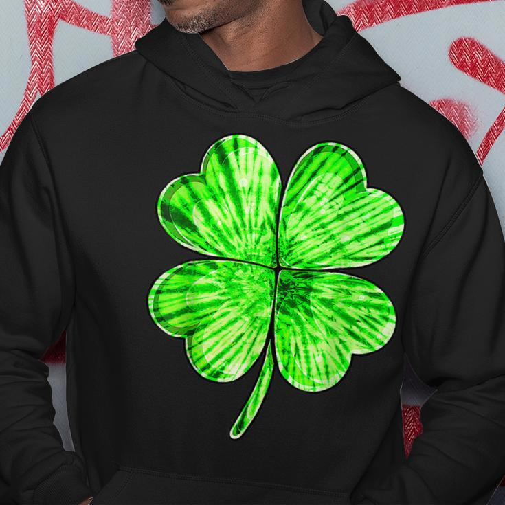 Tie Dye Shamrock Lucky Four Leaf Clover St Patricks Day Hoodie Funny Gifts