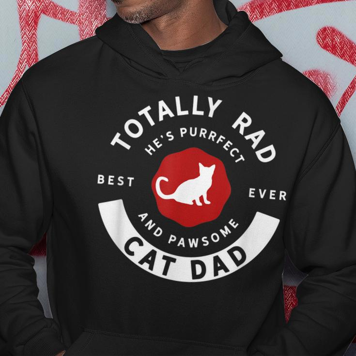 Totally Rad Cat Dad Fathers Day Gift For Mens Hoodie Unique Gifts
