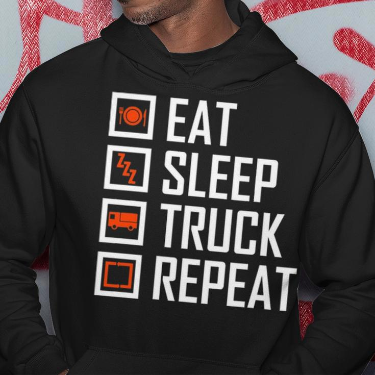 Trucker S For Men Eat Sleep Truck Repeat Hoodie Funny Gifts