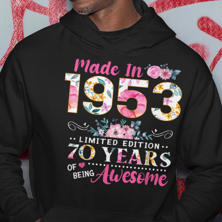 Turning 70 Floral Made In 1953 70Th Birthday Gifts Women Hoodie Unique Gifts