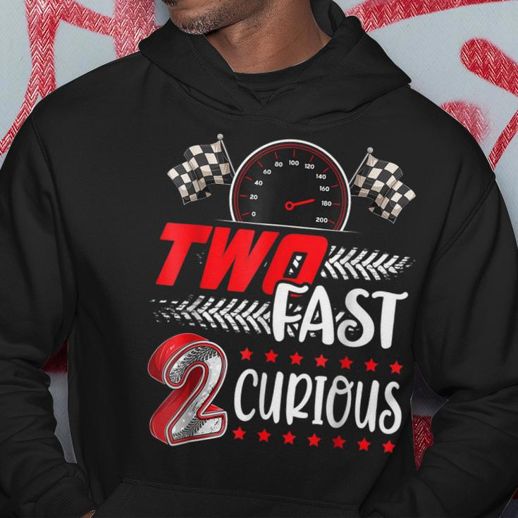 Two Fast 2 Curious Racing 2Nd Birthday Two Fast Birthday Hoodie Unique Gifts